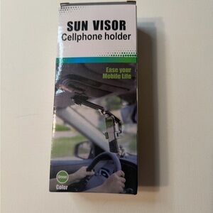 NIB SUN VISOR Cellphone Holder Foldable Design ~ 360 Deg *Ease Your Mobile Life